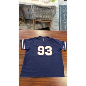 LSKD Fearless FLXCotton Tee Navy Blue 93 Graphic Oversized Jersey V-Neck 2XL
